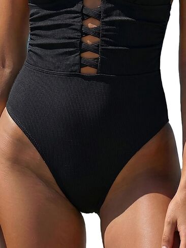 Women Solid Conservative One Piece Swimsuit Back Tie Adjustable with Chest Pad for Beach Swimming Pool Party in Saudi Arabia