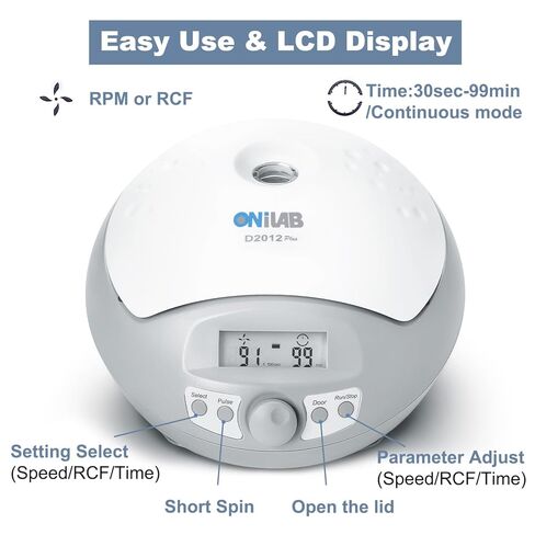 ONiLAB LCD Digital High Speed Mini Centrifuge15000rpm, Capacity 0.2/0.5/1.5/2ml x 12 Place,Max RCF 15100xg,Low Noise≤54dB, 100-240V in Saudi Arabia