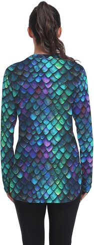 Dragon Scales Women Sun Protection Shirt Long Sleeve Crew Neck UPF 50+ Sundress for Hiking Running XS in Kuwait