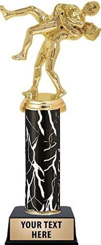 Crown Awards Wrestling Double Male Throw Trophies, Personalized Black Lightning Wrestling Trophy, Custom Engraving Included Prime in Kuwait