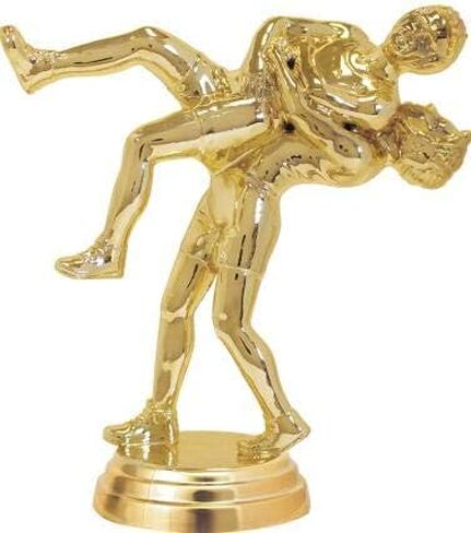 Crown Awards Wrestling Double Male Throw Trophies, Personalized Black Lightning Wrestling Trophy, Custom Engraving Included Prime in Kuwait