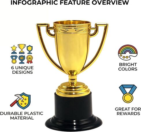 Kigeli 24 Set Mini Gold Award Trophies Bulk 3.7 Inch Awards Trophies for Kids Golden Award Trophy Cups for Sport Soccer Rewards Winning Prize Props Sports Competition Party Favor in Saudi Arabia