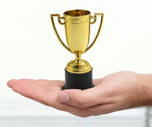 Kigeli 24 Set Mini Gold Award Trophies Bulk 3.7 Inch Awards Trophies for Kids Golden Award Trophy Cups for Sport Soccer Rewards Winning Prize Props Sports Competition Party Favor in Saudi Arabia
