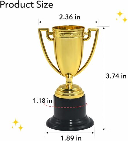 Kigeli 24 Set Mini Gold Award Trophies Bulk 3.7 Inch Awards Trophies for Kids Golden Award Trophy Cups for Sport Soccer Rewards Winning Prize Props Sports Competition Party Favor in Saudi Arabia