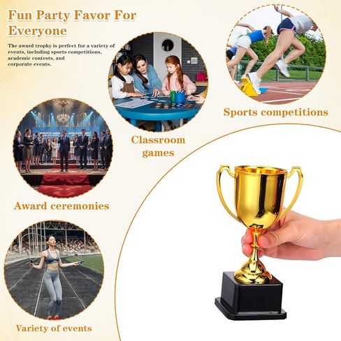 4 عبوات من جوائز الكأس البلاستيكية الذهبية، وأكواب جوائز مقاس 7.28 بوصة للمنافسة، وهدايا التقدير، وهدايا الحفلات، والرياضة، وتقدير الموظفين in Kuwait