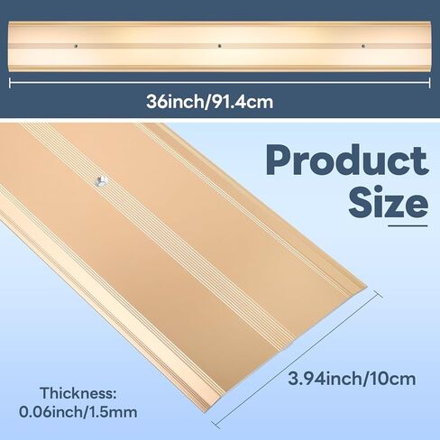 2 Pack Aluminum Door Threshold, 36"L x 2.4"W Metal Floor Transition Strip for Doorways, Threshold Strip for Exterior & Interior Doors Flooring Gaps, Doorway Protector and Decor (Black) in Kuwait