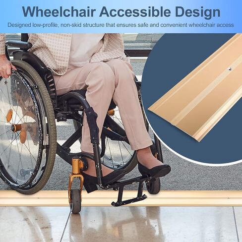 2 Pack Aluminum Door Threshold, 36"L x 2.4"W Metal Floor Transition Strip for Doorways, Threshold Strip for Exterior & Interior Doors Flooring Gaps, Doorway Protector and Decor (Black) in Kuwait