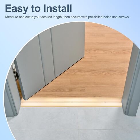 2 Pack Aluminum Door Threshold, 36"L x 2.4"W Metal Floor Transition Strip for Doorways, Threshold Strip for Exterior & Interior Doors Flooring Gaps, Doorway Protector and Decor (Black) in Kuwait