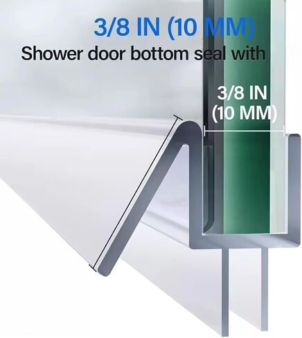 5 PCS Frameless Shower Door Bottom Seal for 3/8 Inch Glass - 5 x 15.75 Inches, Frameless Glass Door Seal Strip, 5 Sections Segmented Shower Installation Kit in Kuwait
