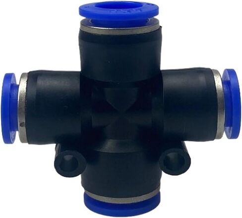 Pneumatic Quick Plugs Element Blue Plastic Air Pipe Cross Four-way PZA4/6/8/10/12 1Pcs(PZA10) in Kuwait