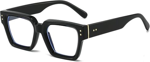 LJCZKA Square Blue Light Blocking Glasses for Women Men Chunky Thick Frame Glasses Anti Eyestrain Computer Gaming Eyeglasses in Saudi Arabia