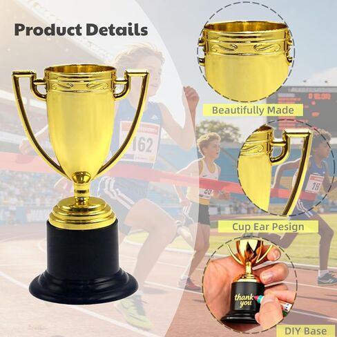 24 قطعة من الجوائز الصغيرة، جوائز بلاستيكية مقاس 4 بوصة للأطفال، جائزة الكأس الذهبية، كأس جوائز المشاركة، جوائز كبيرة لهدايا الحفلات، مكافآت رياضية، جوائز الفوز، المسابقات، كأس العالم 2026 (24) in Kuwait