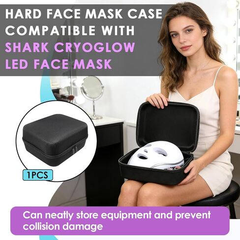 Hard Face Mask Case Compatible with Shark CryoGlow LED Face Mask – Protective Storage Organizer Bag with Handle, Shock-Absorbing EVA Lining (Case Only) in Saudi Arabia
