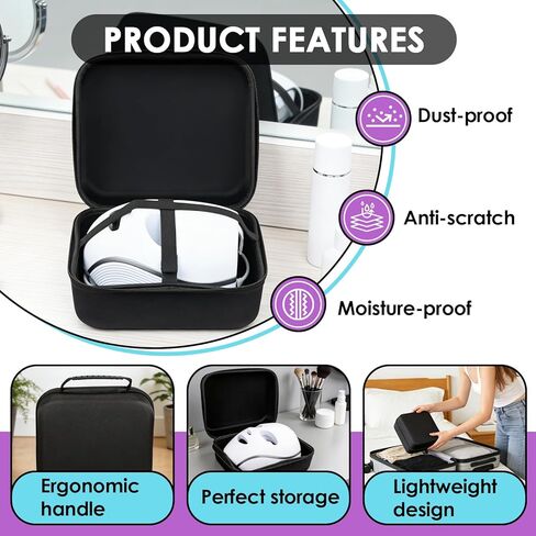 Hard Face Mask Case Compatible with Shark CryoGlow LED Face Mask – Protective Storage Organizer Bag with Handle, Shock-Absorbing EVA Lining (Case Only) in Saudi Arabia
