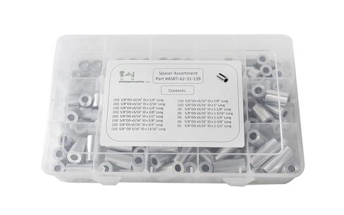 مجموعة متنوعة من جلبة المواجهة المصنوعة من الألومنيوم مقاس 5/8 بوصة OD × 5/16 بوصة معرف (139 قطعة) in Kuwait