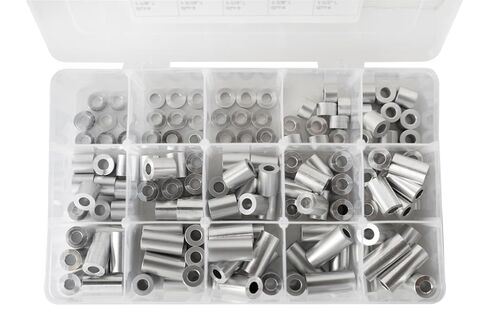 مجموعة متنوعة من جلبة المواجهة المصنوعة من الألومنيوم مقاس 5/8 بوصة OD × 5/16 بوصة معرف (139 قطعة) in Kuwait