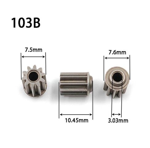 Steel Heavy Duty Motor Pinion Gear 1pcs 103B Alloy Gear High Strength 10T 0.6M Metal Pinion OD=7.5mm Height 10mm Hole Loose Fitting 3mm Shaft 10 Teeth in Saudi Arabia