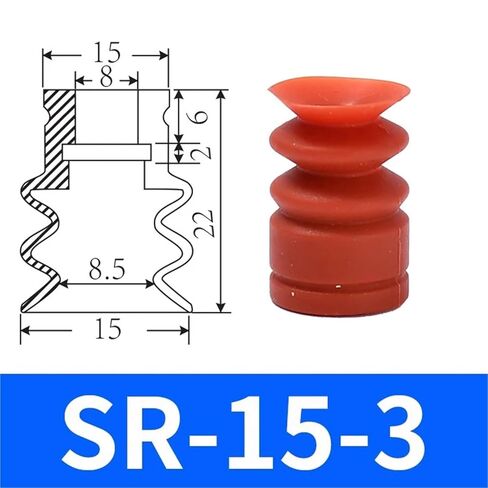 1pcs Type Pneumatic Vacuum Suction Cup Silicone Red Nozzle SR-20 Three Layers Injection Molding Machine Manipulator Sucker(SR15-3Red) in Saudi Arabia