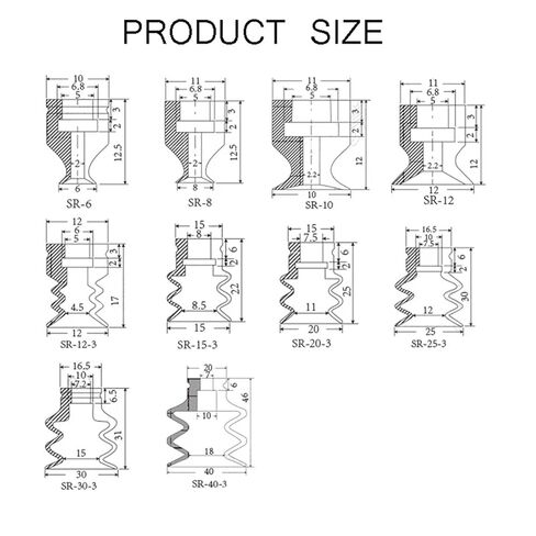 1pcs Type Pneumatic Vacuum Suction Cup Silicone Red Nozzle SR-20 Three Layers Injection Molding Machine Manipulator Sucker(SR15-3Red) in Saudi Arabia