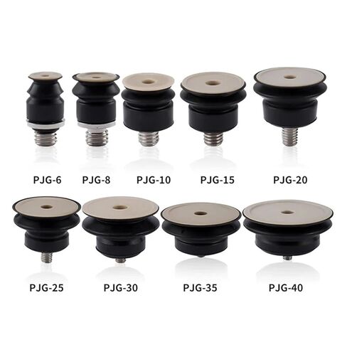 5PCS Pneumatic Vacuum Suction Cup PJG-6/8/10/15/20/25 Silicone/NBR Double Layers Injection Molding Machine Anti Static Sucker(PJG-10-A5,Black) in Saudi Arabia