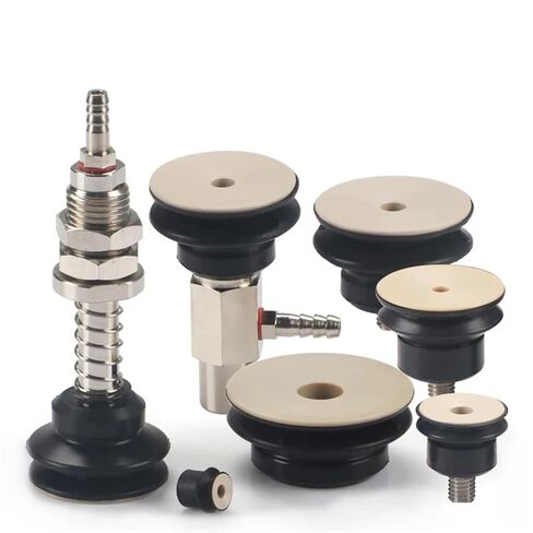 5PCS Pneumatic Vacuum Suction Cup PJG-6/8/10/15/20/25 Silicone/NBR Double Layers Injection Molding Machine Anti Static Sucker(PJG-10-A5,Black) in Saudi Arabia