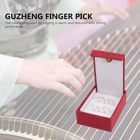 Guzheng Practice Nail Picks أغطية أصابع كريستالية واقية لأظافر وهمية بيضاء كبيرة للعب Guzheng وحماية أطراف الأصابع in Kuwait