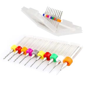 Drill Bit Set PCB Circuit Board Gun 1/8 Inch Shank Drilling Tool 10-50Pcs(10pcs 0.3-1.2mm) in Kuwait
