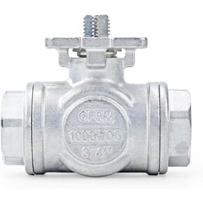 1" SS304 Stainless Steel High Platform Three-Way Ball Valve T/L Type Female Thread DN8/DN10/DN15/DN20/DN25(3/4",L Type) in Kuwait