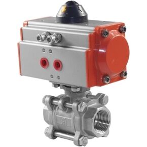 2" Three Piece High Platform Pneumatic Ball Valve DN50 Stainless Steel 304 Q611F-16P Double Acting Cylinder in Kuwait