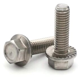 Hex Flange Serrated Cap Bolt Screws 18-8 Stainless Steel - 10-32 X 3/4 - Qty 25 in Kuwait