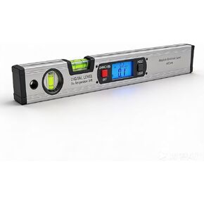 مستوى رقمي 16.3 بوصة مع مقياس ميل عالي الدقة بإضاءة خلفية LCD (دقة 0.1 درجة)، محدد زاوية 360 درجة مع قاعدة مغناطيسية وأوضاع ABS/INC للبناء وأعمال الخشب والمعادن in Kuwait