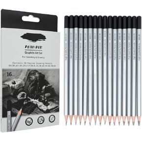 Drawing Sketching Pencil Set, 22 PCS Graphite and Charcoal Pencils with Blending Stumps, Erasers, Art Knife & Pencil Extender in Metal Box, Artist Sketching Supplies for Drawing & Shading (22 Pcs) in Kuwait