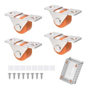 عجلات صغيرة منخفضة الحجم مقاس 0.5 بوصة - عجلات دوارة مطاطية صامتة ذاتية اللصق مع لوح فولاذي لأجهزة المطبخ الصغيرة، والأدراج، وصندوق التخزين، والمشروعات الصغيرة التي يمكنك صنعها بنفسك (برتقالية - 4 قطع) in Kuwait