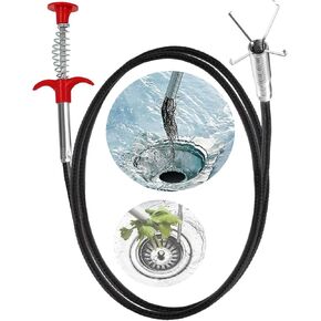 Drain Snake,33 inch Flexible Grabber Claw Pick Up Reacher Tool,Drain Clog Remover - Gutter Cleaning Tools for Home Sink, Bathroom Tub,Drain, Toilet, Tight Spaces in Kuwait