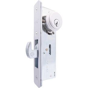 Elox Storefront Narrow Stile Mortise Door Lock Hook Deadbolt، مجموعة أسطوانات منزلق وسبائك الزنك مع مفتاح وكاميرا طقوس آدامز، (خلفية 1-1/8 بوصة، لون ألومنيوم) in Kuwait