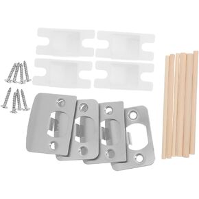 Gadpiparty 2 Sets Stainless Steel Door Reinforcement Kit Durable Deadbolt Strike Plates for Wooden Metal Doors Easy Installation Security with Sturdy Construction in Saudi Arabia