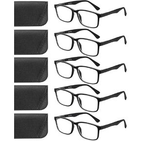 نظارات القراءة جوليسو للنساء والرجال، 5 عبوات من نظارات القراءة الزرقاء التي تحجب الضوء خفيفة الوزن/مفصلات زنبركية in Kuwait