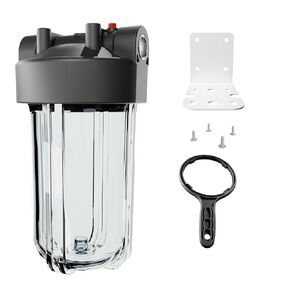 10" x 4.5" Whole House Water Filter Housing – 1" NPT Stainless Steel Ports, Heavy Duty Clear Filter Sump – Double O-Ring Leak-Proof with Pressure Release Valve – Fits All 10x4.5 Filters in Saudi Arabia