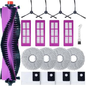 مجموعة الملحقات لقطع غيار المكنسة الكهربائية الروبوتية Eureka J15 Pro Ultra. 1 فرشاة دوارة رئيسية، 4 مرشحات هيبا، 4 وسادات ممسحة، 4 فرش جانبية، 4 أكياس غبار، 1 فرشاة in Kuwait