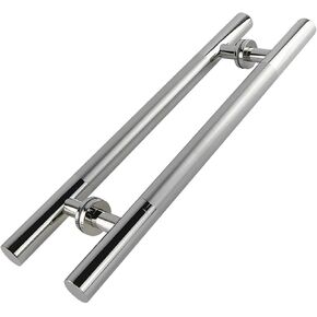 Gate Hardware Commercial Heavy Duty Stainless Steel Round Tube Office Glass Door Push-Pull Handle/Home Sliding Wooden Door Barn Door Handle, 6 Sizes/60X40Cm,80X50Cm in Kuwait