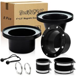 مجموعة أدوات تجميع الغبار المغناطيسي مقاس 4 بوصات و2-1/2 بوصة، تجهيزات توصيل سريعة شديدة التحمل مع 8 مغناطيسات عالية القوة وحبل أمان، تتضمن موصل خرطوم وجهاز استقبال فولاذي، للأعمال الخشبية in Kuwait