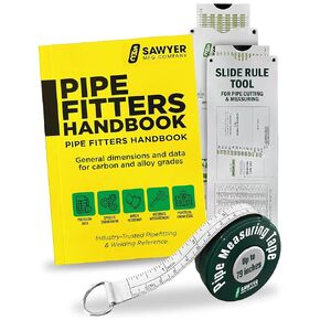 Sawyer MFG Company - The Tech Pack: Ultimate Pipefitter's Bundle - Pipefitter's Handbook, Compact Pipe Tape & Slide Rule Tool for Accurate Pipe Measurements, Welding Specs & Fitting Dimensions in Kuwait
