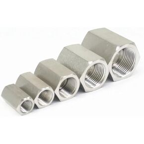 1pc 1/8" 1/4" 3/8" 1/2" 3/4" 1" BSPP Female 304 Stainless Steel Hex Nut Rod Pipe Fitting Connector Adapter Max Pressure 600 Bar(1") in Saudi Arabia