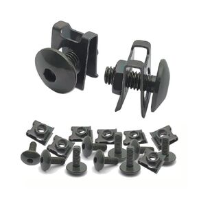 10 مجموعات دراجة نارية سكوتر الدراجة غطاء بلاستيكي مسمار مزلاج ومقاطع نوع U مع الجوز M6 6 مللي متر M6X16 مسامير معدنية in Kuwait