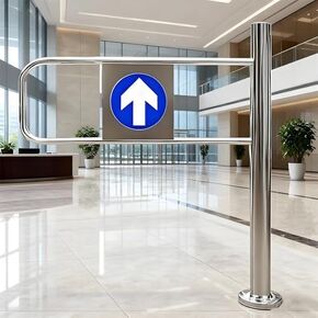 بوابة متأرجحة لمدخل السوبر ماركت، باب معدني أوتوماتيكي في اتجاه واحد، بوابة أمان يدوية صناعية للمستودع لمتاجر المكتبة ومراكز التسوق على اليسار - 100 × 100 سم in Kuwait