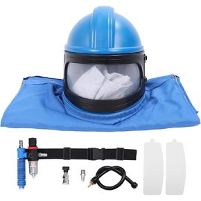 Garosa Sandblasting Helmet Sandblaster Hat Blasting Cap with Dual Layer Lens & Adjustable Airflow for Spraying Cutting Sandblasting Painting in Kuwait