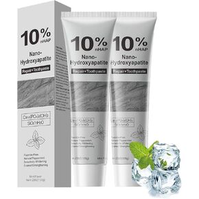معجون أسنان هيدروكسيباتيت، معجون أسنان نانو هيدروكسيباتيت 10%، طبيعي وخالي من الفلورايد، لطيف على الأسنان الحساسة ويقوي المينا، وينعش التنفس (2) in Kuwait