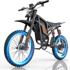Electric Bike for Adults 3000W Peak 19" Fat Tire All Terrain Off-Road Tire 80/120 Miles 35 MPH Electric Dirt Bike - 48V 22.4/32 AH Battery Tested to UL 2849 Powered in Saudi Arabia
