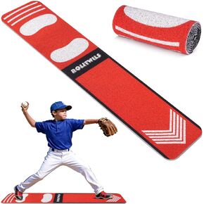 Softball Pitching Mat for Young People Beginner - Non-Slip Portable Baseball & Softball Training Mat for Hitting Practice - 54 x 12 inches Durable Batting Mat for Indoor/Outdoor Use in Kuwait