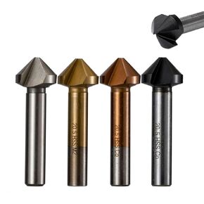 لقم مثقاب غاطسة للشطب 6.3-40 مم 3 مزامير 90 درجة قطعة واحدة (اللون: M2 مطلي بالتيتانيوم، الحجم: 10.4 مم) in Kuwait